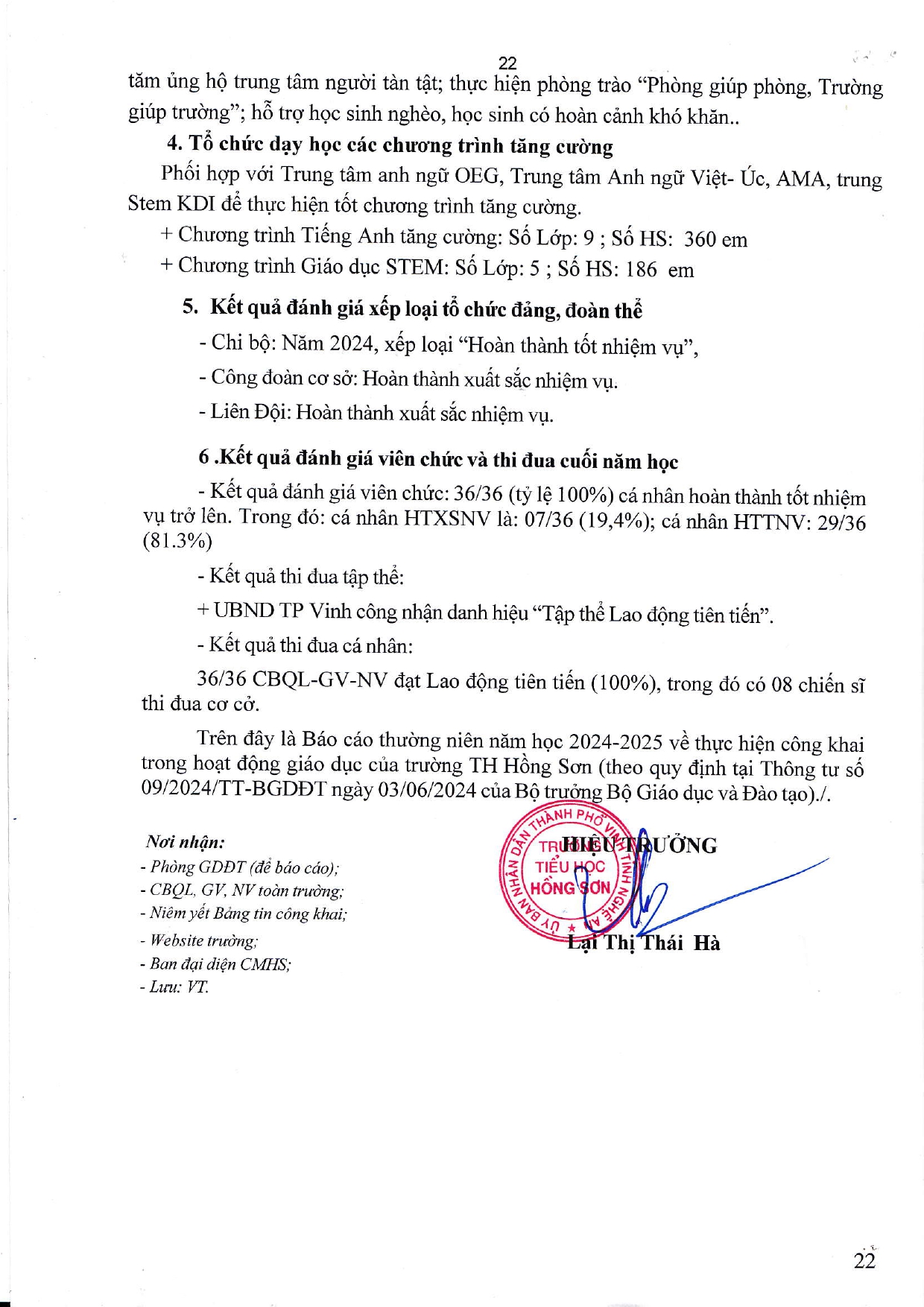 Báo cáo thường niên theo thông tư tháng 09/2024