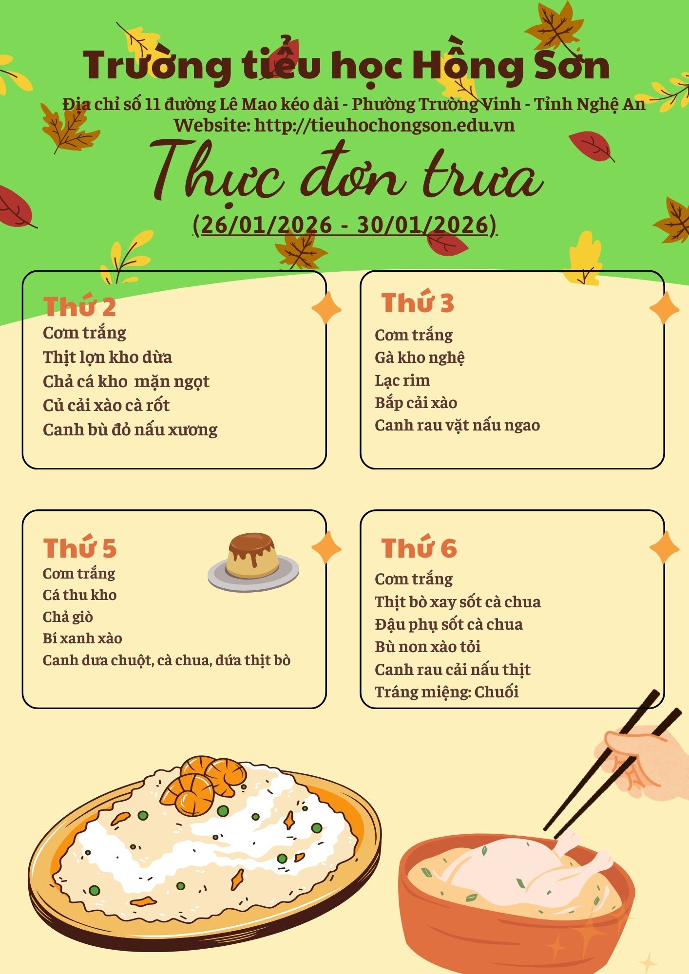 THỰC ĐƠN TUẦN 21