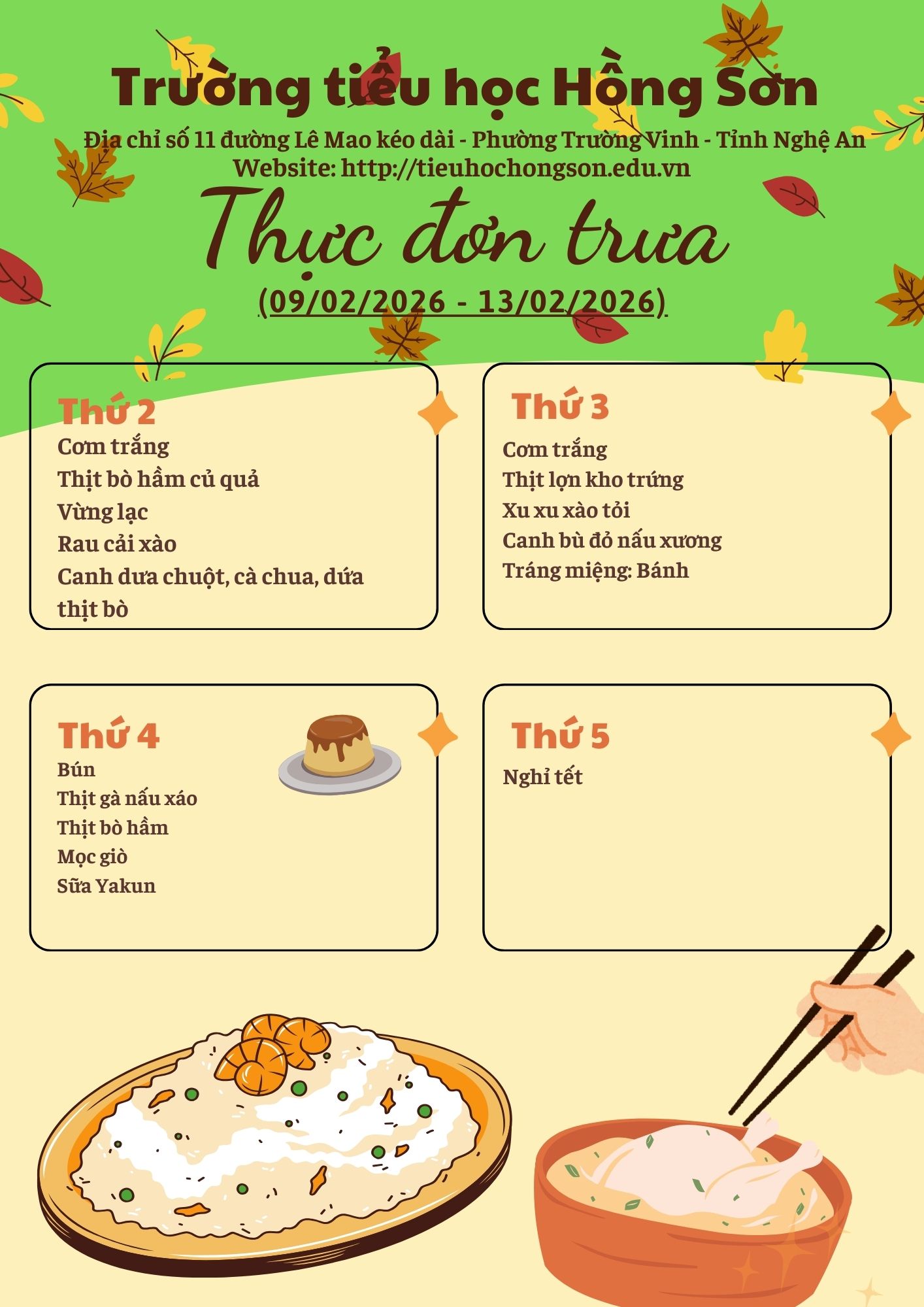 THỰC ĐƠN TUẦN 24