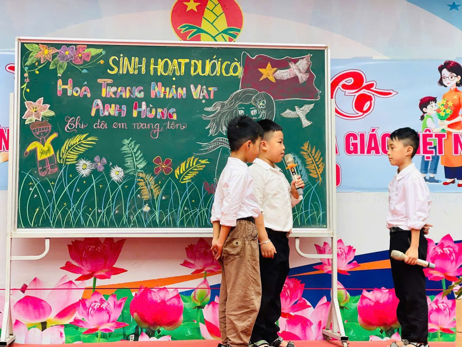 SINH HOẠT DƯỚI CỜ – CHỦ ĐỀ: HÓA TRANG NHÂN VẬT ANH HÙNG CHI ĐỘI EM MANG TÊN