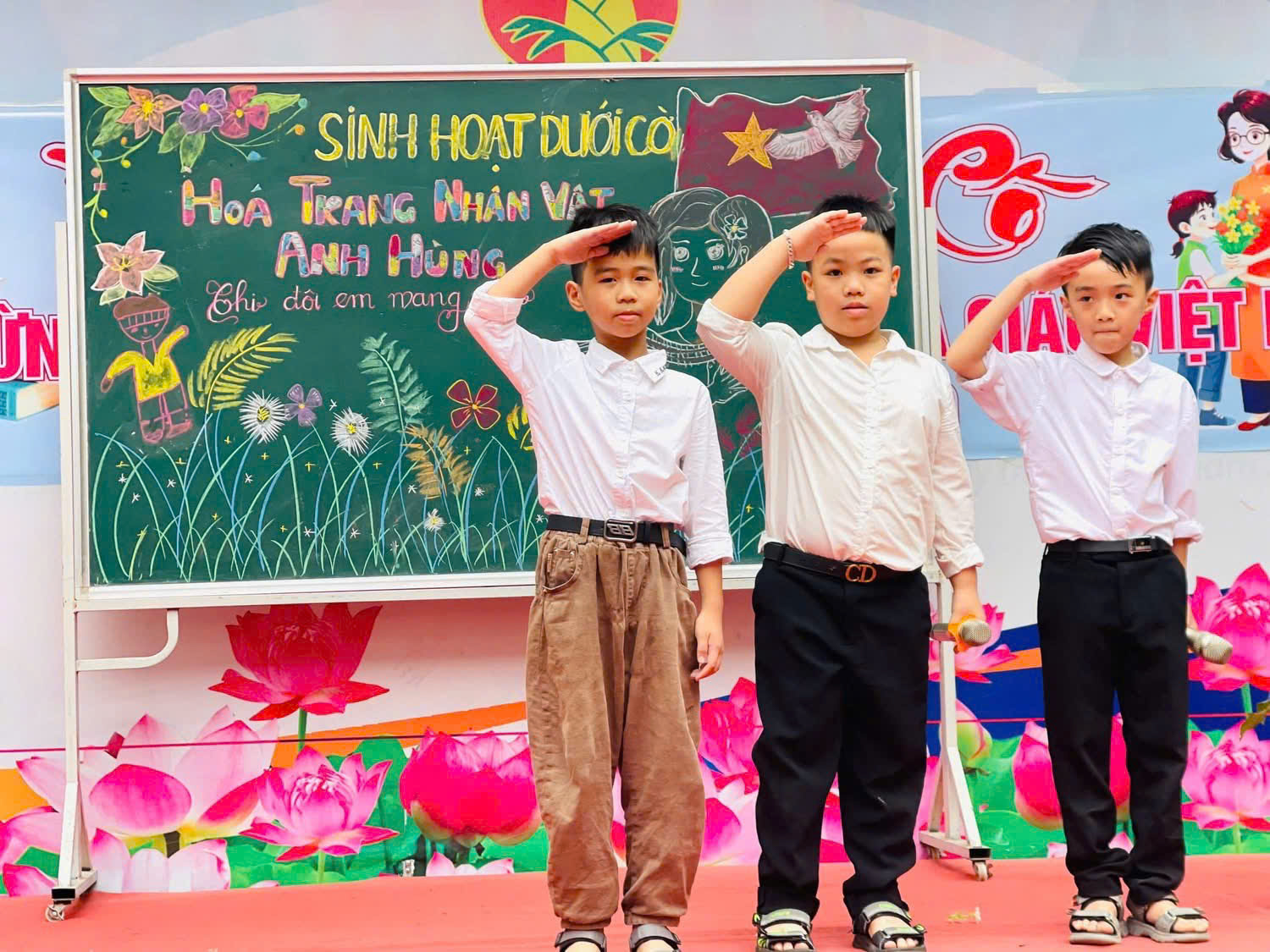 SINH HOẠT DƯỚI CỜ – CHỦ ĐỀ: HÓA TRANG NHÂN VẬT ANH HÙNG CHI ĐỘI EM MANG TÊN